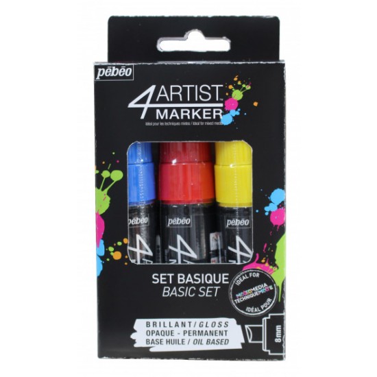 SET 3 Basic COLOR 4ARTIST MARKER 8 MM OIL-BASED PAINT MARKER - SET 3 Basic COLOR 4ARTIST MARKER 8 MM OIL-BASED PAINT MARKER -